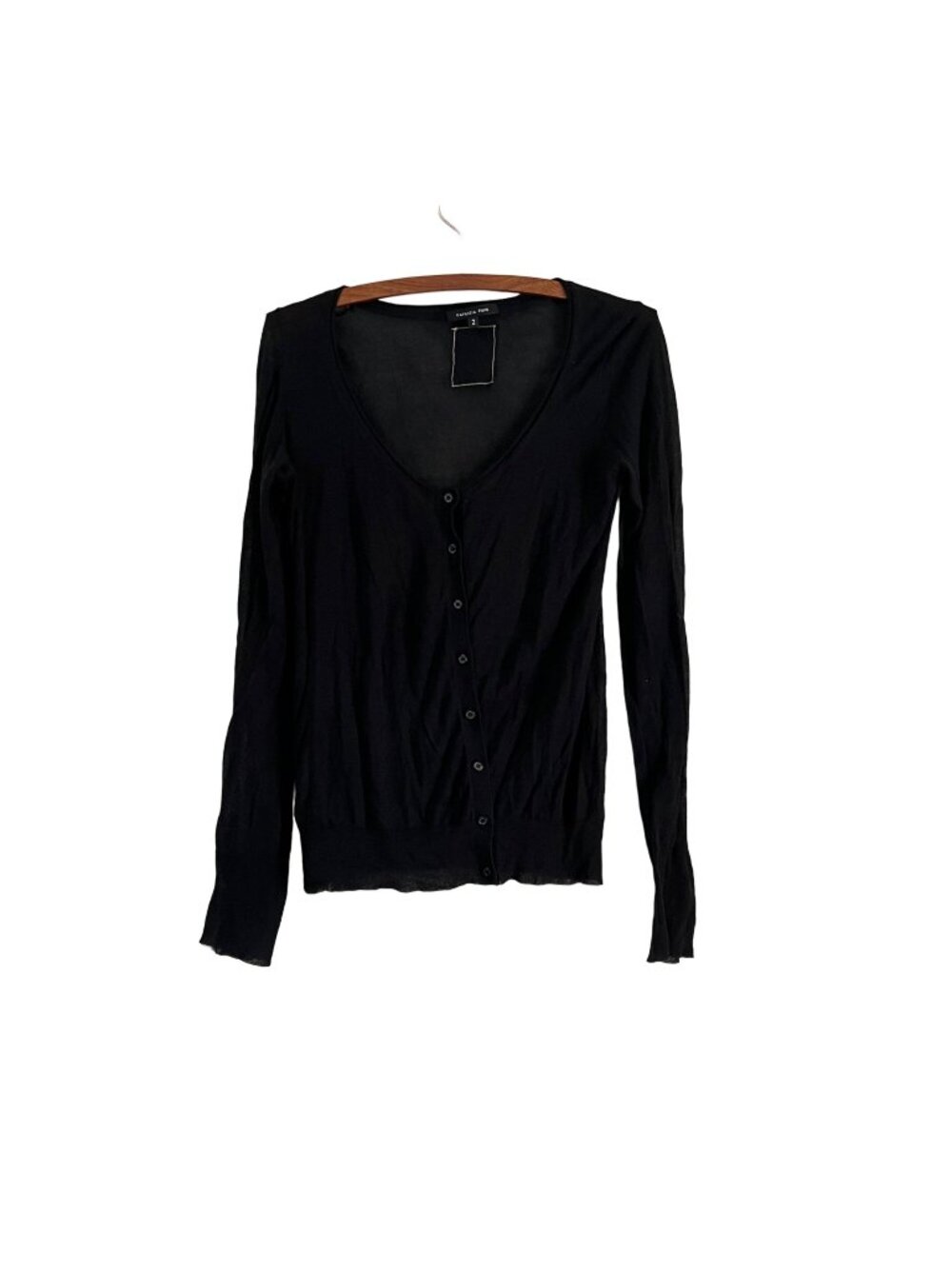 Patrizia Pepe Womens Black Wool Lightweight Long Sleeve Cardigan Sweater Size M